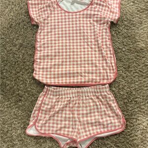 Lake pink gingham pajama set